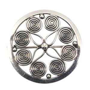 Eivind Knud Petersen Sterling Silver Flower Swirl Brooch #20520